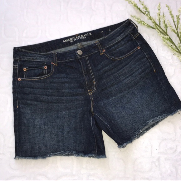 American Eagle Outfitters Pants - AMERICAN EAGLE Frayed High Waist Denim Shorts 14